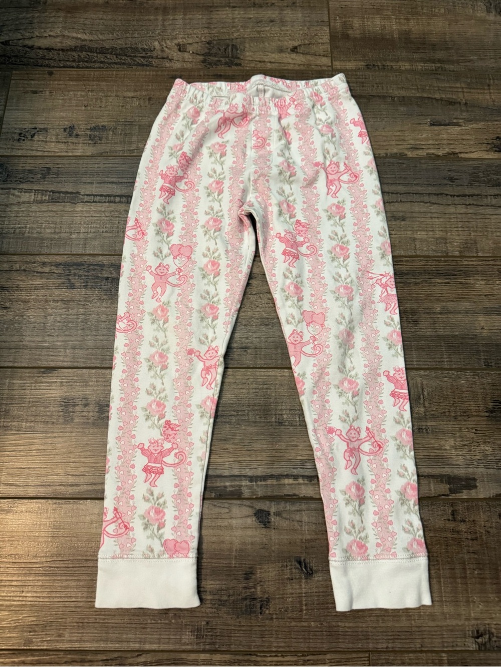 Roller Rabbit Girls White & Pink Floral Kitty Pajama Bottoms